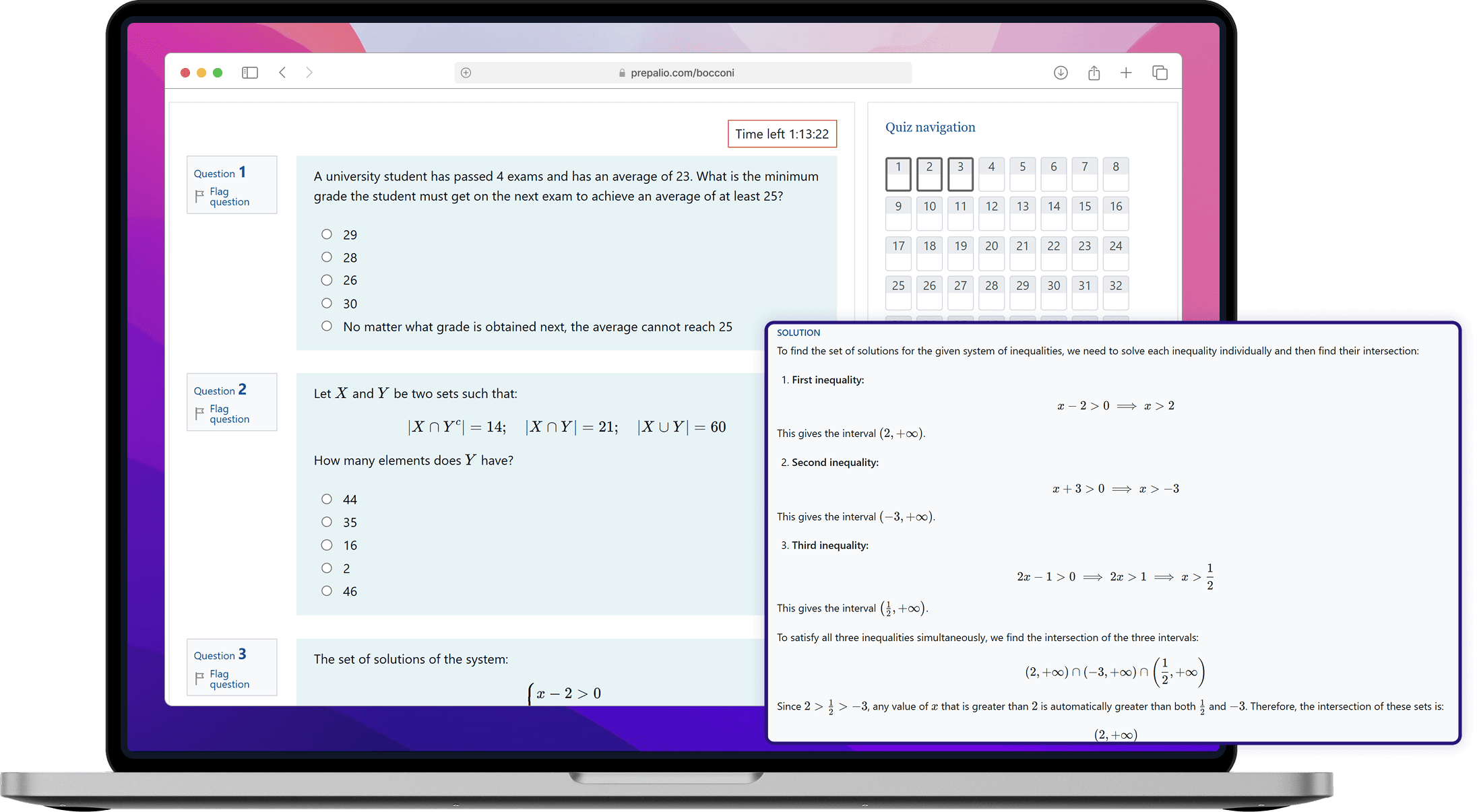 BocconiPrep exam simulation with worked solution